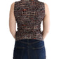 Sleeveless Multicolor Knit Wool Top