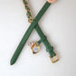 Green Embellished Chain Gold Buckle Belt