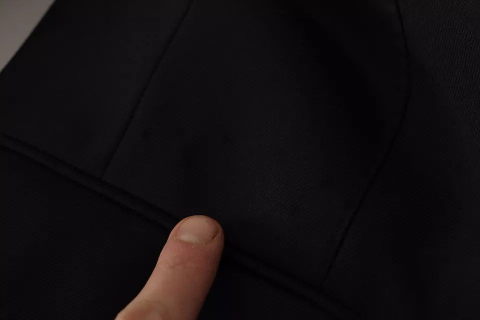 Black Polyester Single Breasted BlazerJacket