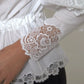 White Cotton Lace Trim Turtle Neck Top Blouse