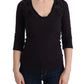 Elegant Purple V-Neck Blouse Tee