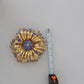 Gold Brass Blue Crystals Embellished Jewelry Brooch