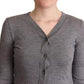 Gray Wool Button Down Cardigan Sweater