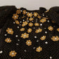Black Crystal Floral Maxi Ball Gown Dress