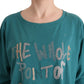 Elegant Crewneck Cotton Sweater in Green