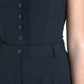 Black Wool Stretch Strapless Jumpsuit Dress