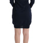 Elegant Over Knee Blue Wool Dress