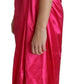 Fuchsia Fitted Cut One Shoulder Midi Dress