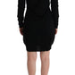 Elegant Black Wool Shift Dress