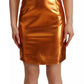 Metallic Orange Sleeveless Sheath Dress