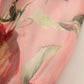 Pink Silk Floral Print Layered Maxi Dress