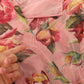 Pink Silk Floral Print Layered Maxi Dress