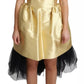 Gold Polyester Sleeveless A-line Tulle Dress