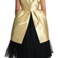 Gold Polyester Sleeveless A-line Tulle Dress