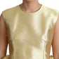 Gold Polyester Sleeveless A-line Tulle Dress