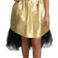 Polyester Gold Sleeveless A-line Tulle Dress