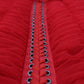 Red Mesh Trim Bodycon Sheath Midi Dress