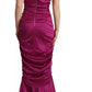 Sheath Mermaid Fuchsia Silk Stretch Gown Dress