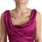 Sheath Mermaid Fuchsia Silk Stretch Gown Dress