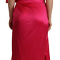 Silk Pink Fitted Cut One Shoulder Midi Dress