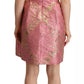 Sundress Pink Floral Jacquard Sleeveless Mini Dress