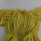 Yellow Shift A-line Silk Gown Dress