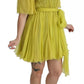 Yellow Shift A-line Silk Gown Dress