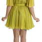 Yellow Shift A-line Silk Gown Dress