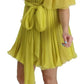 Yellow Shift A-line Silk Gown Dress