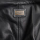 Black Bomber Leather Full Zip Biker Blouson Jacket