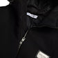 Black Cotton Hooded Logo Bomber Jacket