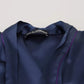 Blue Satin Silk Waist Belt Robe Jacket