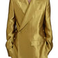 Gold Satin Long Sleeves Blazer Coat Jacket