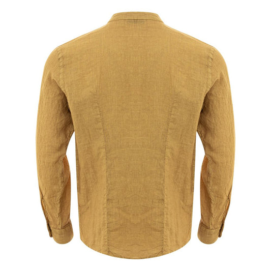 Gold Linen Elegance Men's Shirt