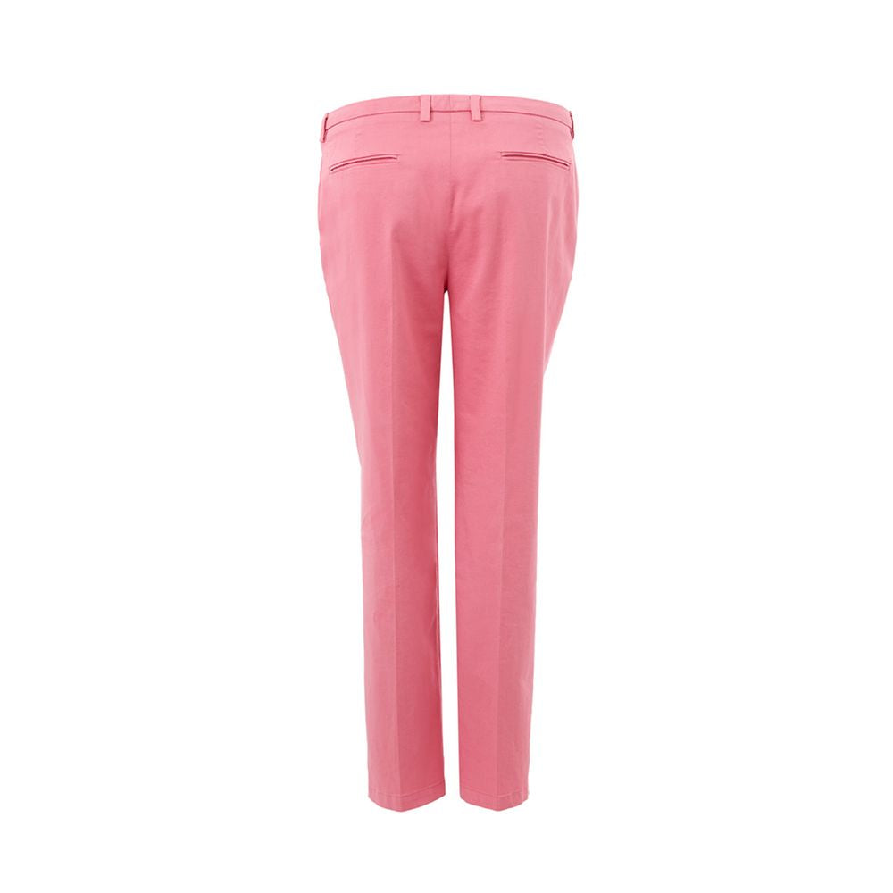 Elegant Cotton Pink Trousers for Sophisticated Style