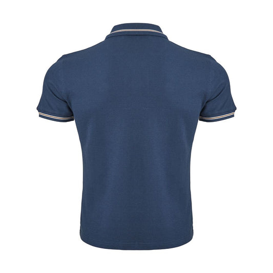 Elegant Blue Italian Cotton Polo Shirt