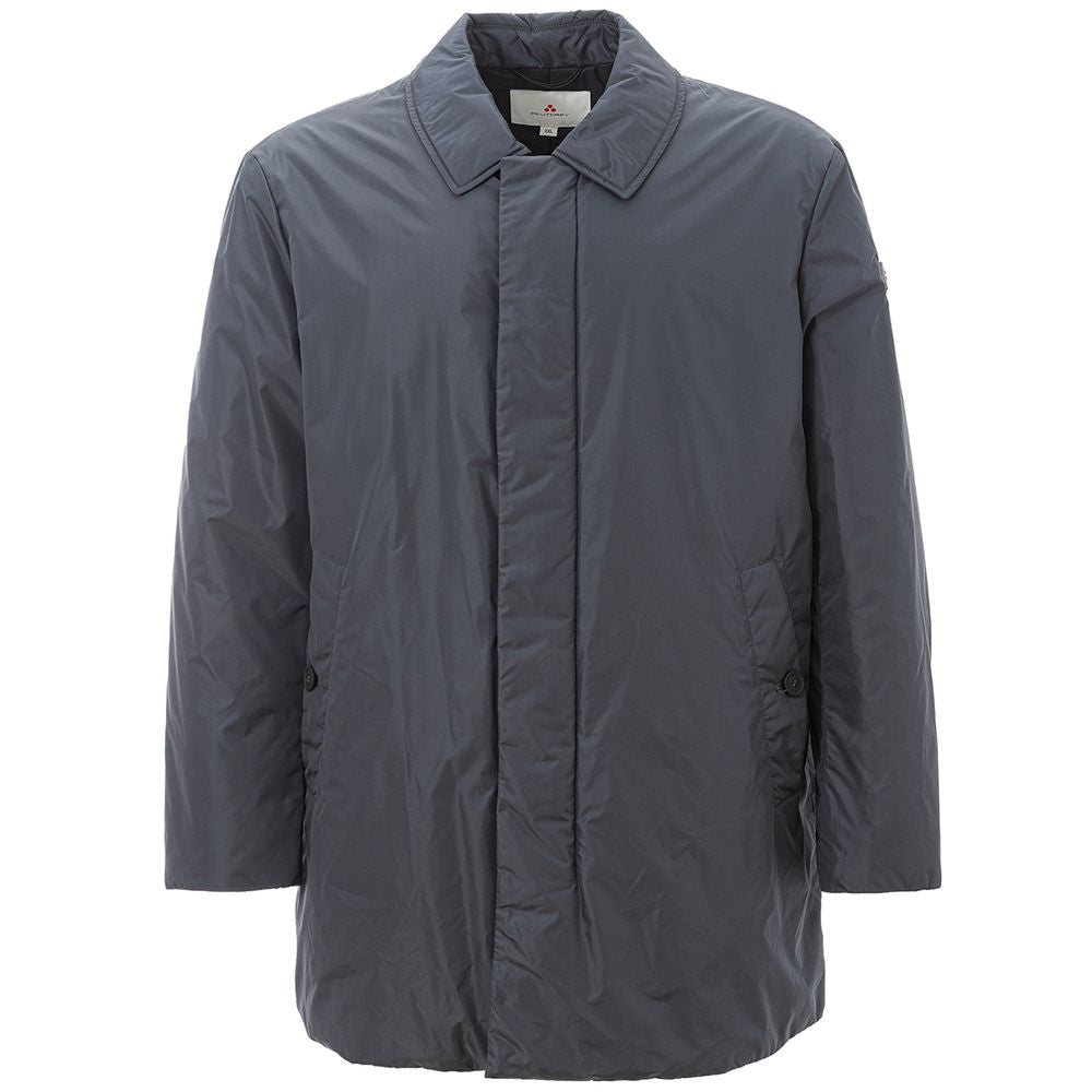 Elegant Gray Polyamide Men's Jacket