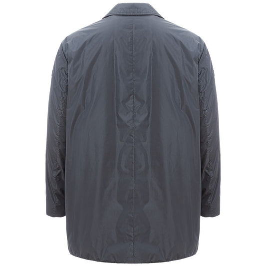 Elegant Gray Polyamide Men's Jacket