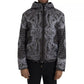 Gray Bandana Hooded Full Zip Bomber Jacket