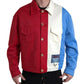 Multicolor Polyester Collar Short Jacket