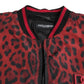 Red Leopard Bomber Short Coat Jacket