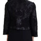 Black Lace Sheer Corset Organza Silk Jacket