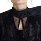 Black Lace Sheer Corset Organza Silk Jacket