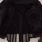 Black Lace Sheer Corset Organza Silk Jacket