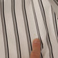 White Striped Cotton Robe Coat Wrap Jacket