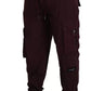 Bordeaux Cargo Jogger Trouser Cotton Pants