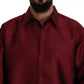 Bordeaux Cotton Long Sleeve Men Formal Shirt