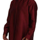 Bordeaux Cotton Long Sleeve Men Formal Shirt