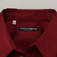 Bordeaux Cotton Long Sleeve Men Formal Shirt