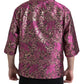 Fuchsia Pink Floral Jacquard Button Down Shirt